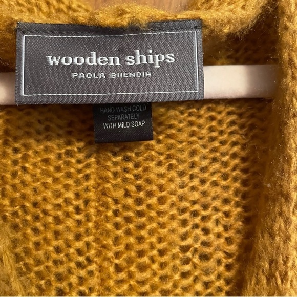 Wooden Ships Gold Finely Knit Hoodie Sweater-White Striped bottom size M/L - Picture 12 of 14
